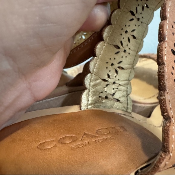 Coach Laser Cut Gena Wedge Sandal Size 7 - Picture 12 of 15